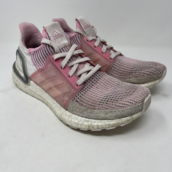Adidas Ultraboost 19 Primeknit Shoes Womens Size 6 Pink Running Sneakers EF6517 - Picture 1 of 8